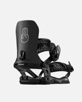 Men's snowboard bindings in black. Chaos Asymwrap 2025 | Bataleon Snowboards™ 2025.