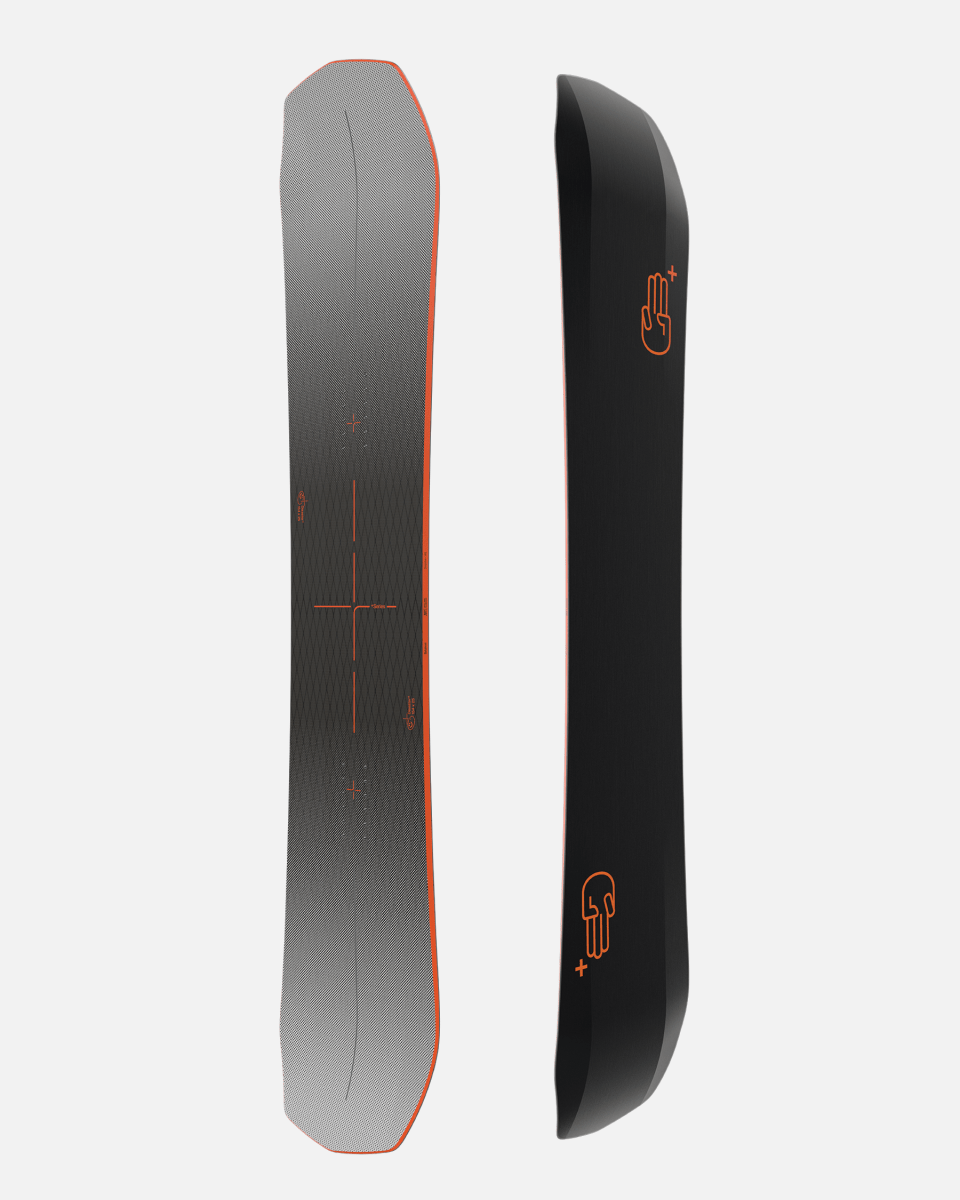 Men's snowboard sale in black and orange. Disaster+ 2025 | Bataleon Snowboards™ 2025.
