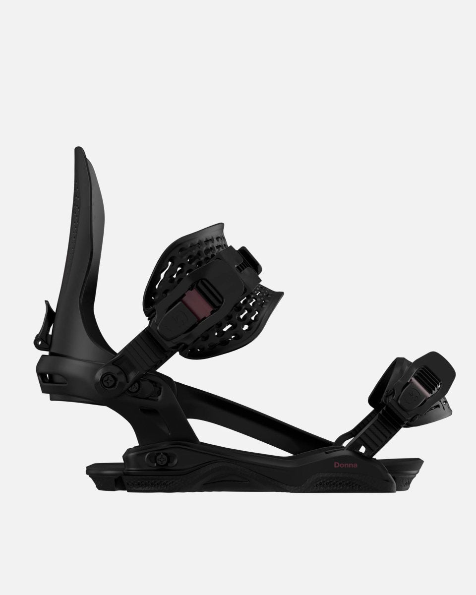 Best bindings for snowboarding in black. Donna Asymwrap 2025 | Bataleon Snowboards™ 2025.
