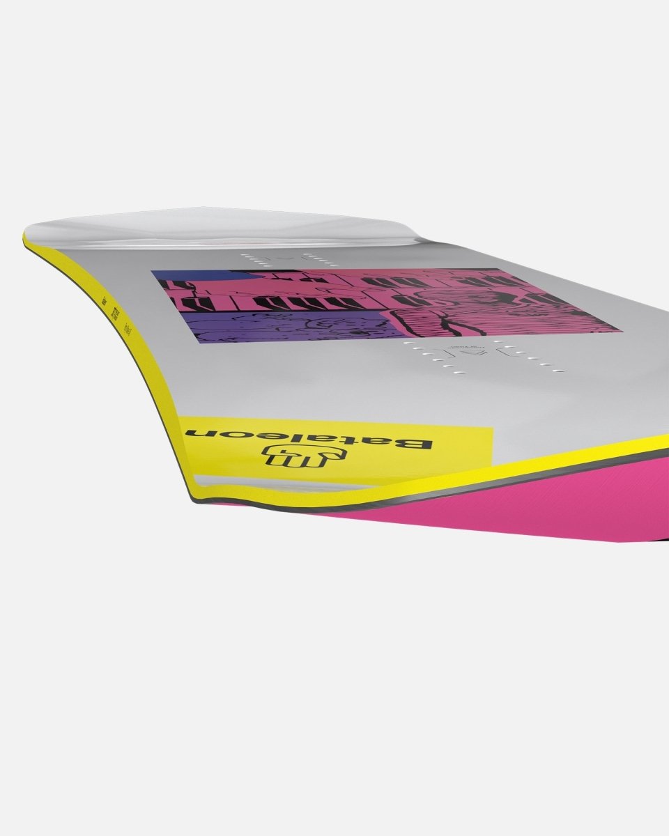 Men snowboard in pink and white. Party Wave 2025 | Bataleon Snowboards™ 2025.