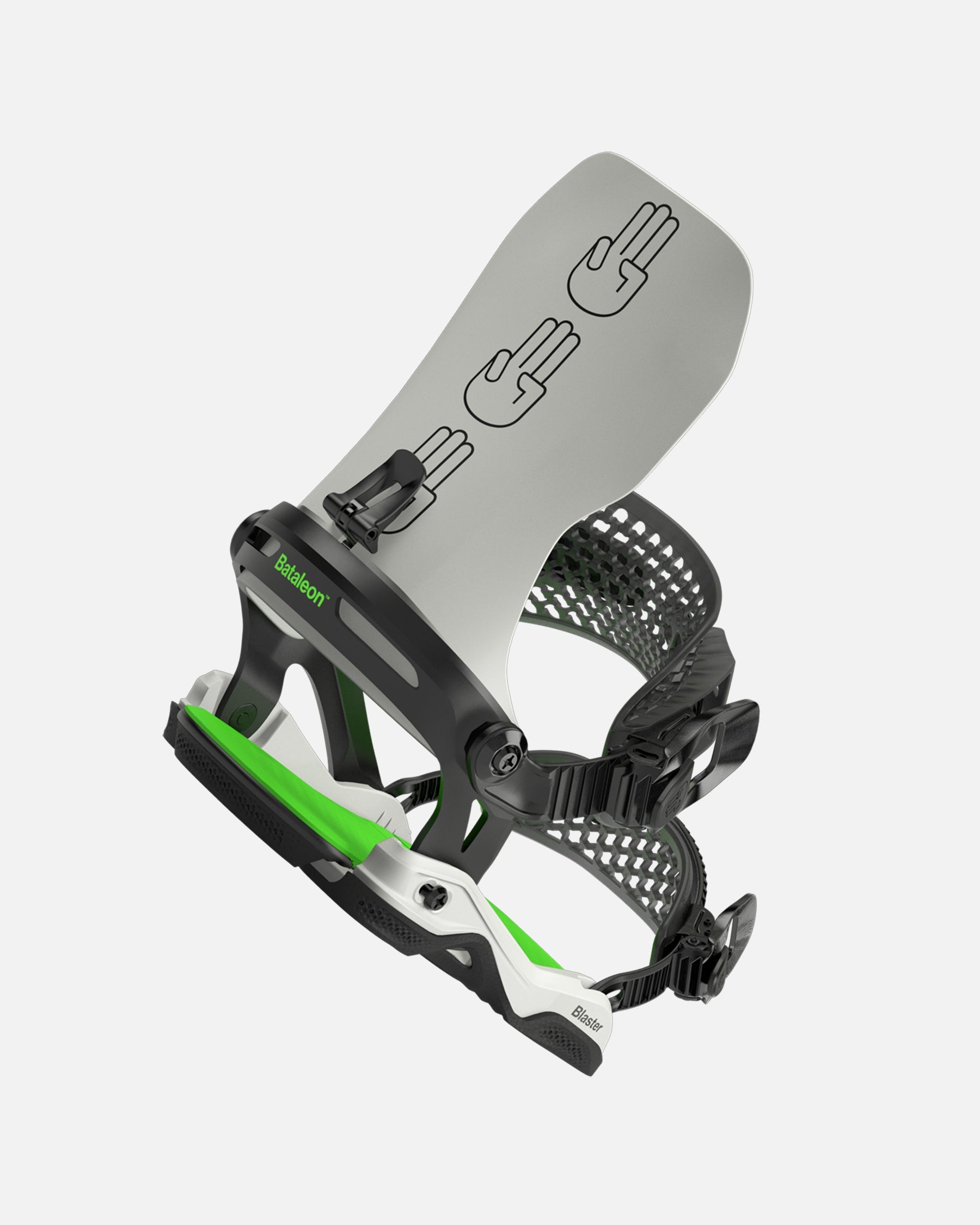 Bataleon blaster Asymwrap 2023-2024 glacier gray neon green mens snowboard bindings one