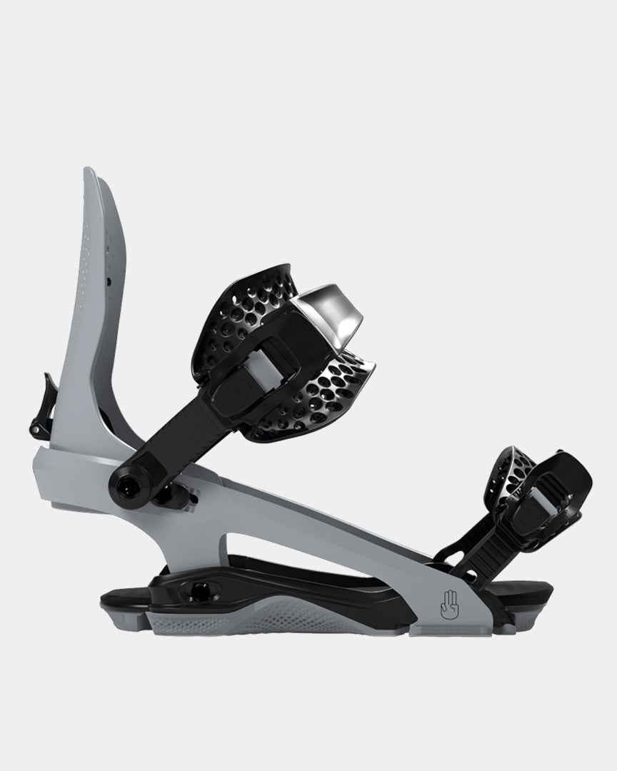 chaos grey bindings by bataleon snowboards
